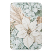 Tapis De Bain Fleurs blanches bleues tropicales (devant Vertical)