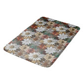 Tapis De Bain Fleurs blanches en or rouge (Angle)