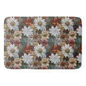Tapis De Bain Fleurs blanches en or rouge (Devant)