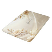 Tapis de bain Fleurs Blanches et Dorées (Angle)