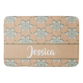 Tapis De Bain Fleurs blanches gravées sur bronze (Devant)