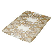 Tapis De Bain Fleurs blanches Mat de bain décoratif or (Angle)