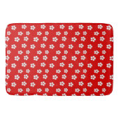 Tapis De Bain Fleurs blanches mignonnes sur rouge (Devant)