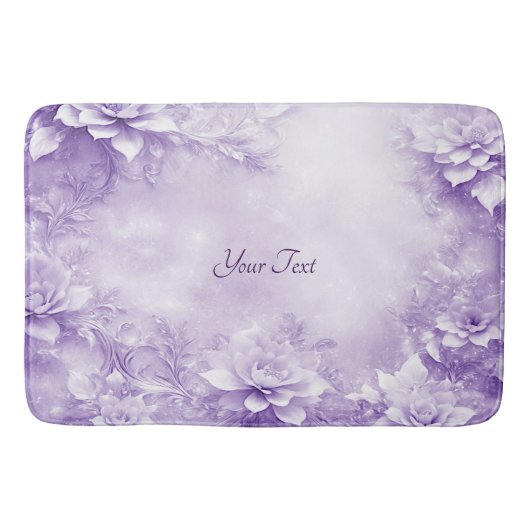 Tapis De Bain Fleurs blanches violettes Mat de bain (Devant)