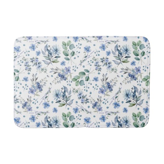 Tapis De Bain Fleurs bleues (Devant)