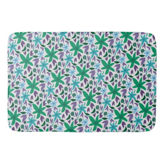 Tapis De Bain Fleurs bleues (Devant)