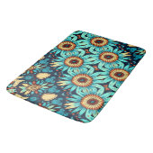 Tapis De Bain Fleurs Bleues (Angle)