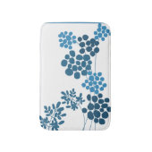 Tapis De Bain Fleurs Bleues Abstraites (Devant (Vertical))