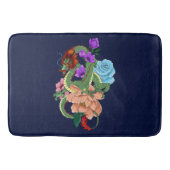Tapis De Bain Fleurs bleues chinoises de la marine Dragon (Devant)