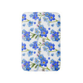 Tapis De Bain Fleurs bleues de myosotis d'aquarelle (Devant (Vertical))