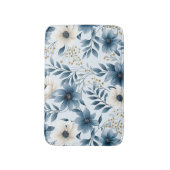 Tapis De Bain Fleurs bleues et beiges (Devant (Vertical))