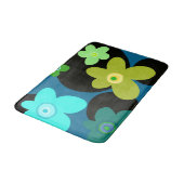 Tapis De Bain Fleurs bleues et vertes (Angle)