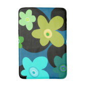 Tapis De Bain Fleurs bleues et vertes (Devant (Vertical))