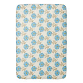 Tapis De Bain Fleurs Bleues Féminines Crème (devant Vertical)