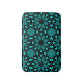 Tapis De Bain Fleurs bleues turquoises Motif abstrait (Devant (Vertical))