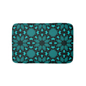 Tapis De Bain Fleurs bleues turquoises Motif abstrait (Devant)