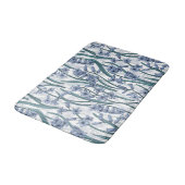 Tapis De Bain Fleurs Blue Hyacinth sur blanc (Angle)