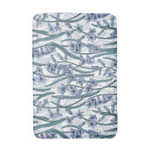 Tapis De Bain Fleurs Blue Hyacinth sur blanc (Devant (Vertical))