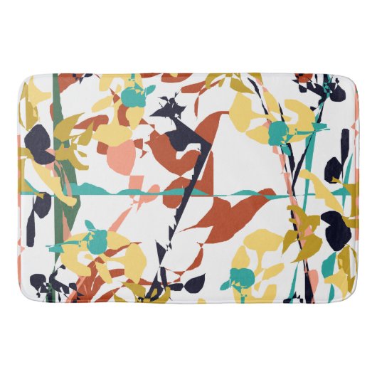 Tapis De Bain Fleurs brisées Abstraites (Devant)