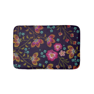 Tapis De Bain Fleurs brodées : mode sans couture motif