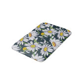 Tapis De Bain Fleurs chamomiles : Aquarelle bleu foncé. (Angle)