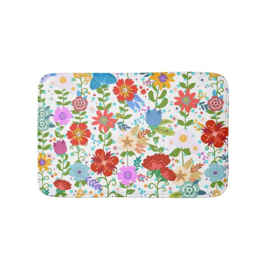 Tapis De Bain Fleurs colorées mignonnes (Devant)