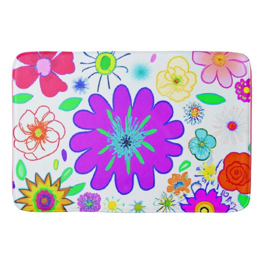Tapis De Bain Fleurs colorées Motif (Devant)