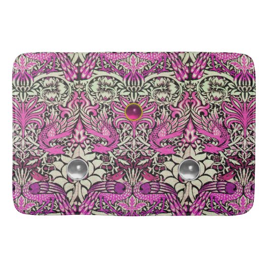 TAPIS DE BAIN FLEURS, COQUES DE PAIX ET DRAGONS, PIERRES DE GEM  (Devant)