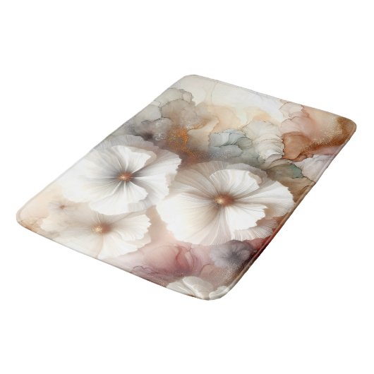 Tapis De Bain Fleurs Cosmos Ethérées (Angle)