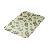 Tapis De Bain Fleurs crème et vertes (Angle)