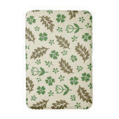 Tapis De Bain Fleurs crème et vertes (Devant (Vertical))