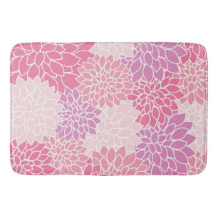 Tapis De Bain Fleurs Dahlia, Motif De Fleurs, Dahlia Rose