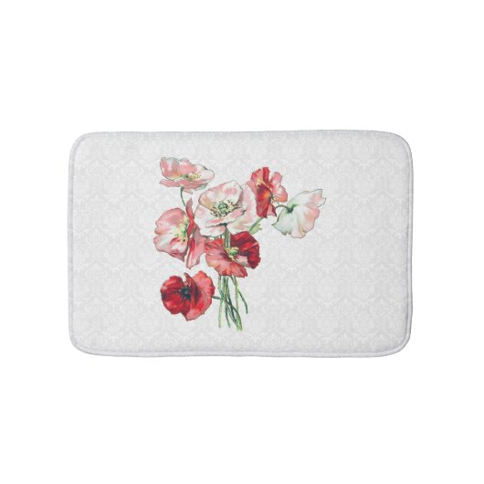 Tapis De Bain Fleurs Damas Et Aquarelles (Devant)