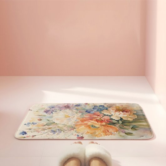 Tapis De Bain fleurs dans le vase