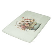 Tapis De Bain Fleurs dans un pot Cozy Shabby Mignon (Angle)