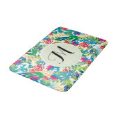 Tapis De Bain Fleurs d'aquarelle de la jungle Floral Fine Monogr (Angle)
