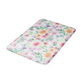 Tapis De Bain Fleurs d'aquarelle et feuilles (Angle)