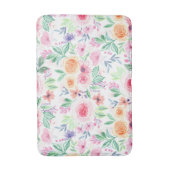 Tapis De Bain Fleurs d'aquarelle et feuilles (Devant (Vertical))