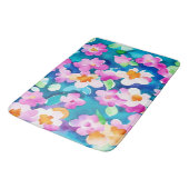 Tapis De Bain Fleurs d'aquarelle rose et jolie (Angle)