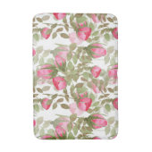 Tapis De Bain Fleurs d'aquarelle rose rose roses fleuris (Devant (Vertical))