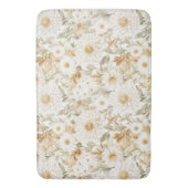 Tapis De Bain Fleurs de campagne blanc or crème (devant Vertical)