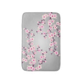 Tapis De Bain Fleurs de cerisier rose gris (Devant (Vertical))