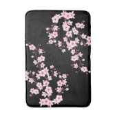 Tapis De Bain Fleurs de cerisier rose noir (Devant (Vertical))