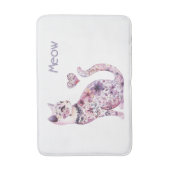 Tapis De Bain Fleurs de chat d'anniversaire Cœurs Blanc Rose Vio (Devant (Vertical))