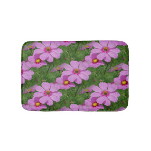 Tapis De Bain Fleurs de Cosmos rose Motif naturel