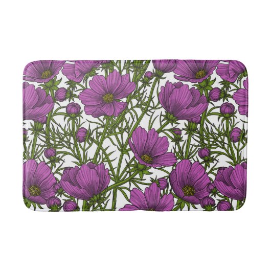 Tapis De Bain Fleurs de cosmos violet (Devant)