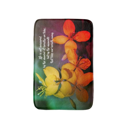 Tapis De Bain Fleurs de devis inspirées de la vie Abstraites (Devant (Vertical))