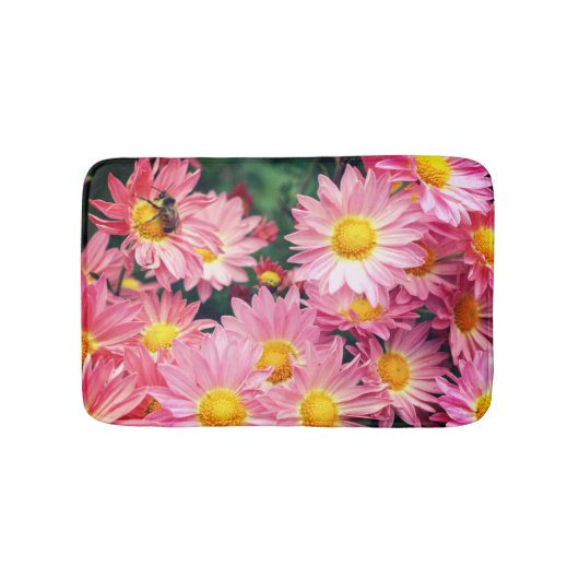 Tapis De Bain Fleurs De Faisée Rose Et Abeille De Bumble (Devant)