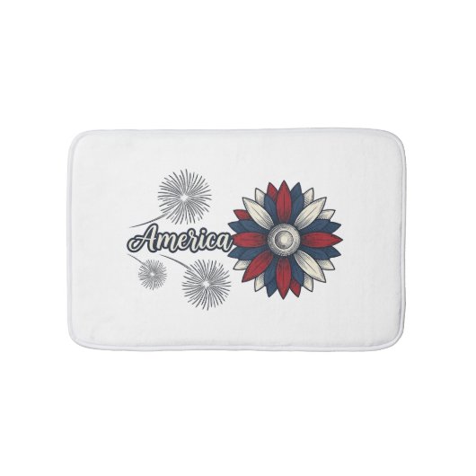 Tapis De Bain Fleurs de feu d'artifice vectoriel de conception p (Devant)