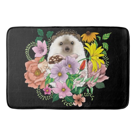 Tapis De Bain Fleurs de hérisson mignonnes (Devant)